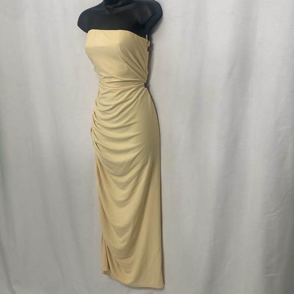 Zara Fitted Midi Dress Yellow L - Picture 6 of 11